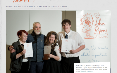 John Byrne Award, Ireland AM TV interview and Trowbridge, UK July festival announced